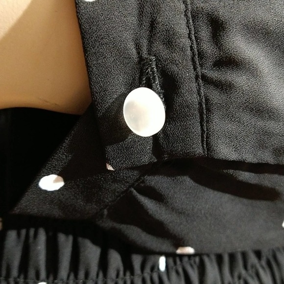 Black Polka Dot Blousy Body Con Midi Drss - Picture 11 of 16